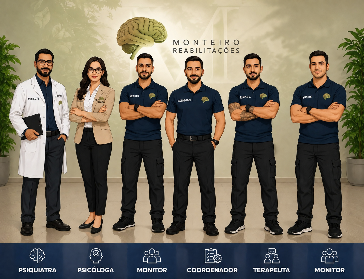 Equipe multidisciplinar das unidades Monteiro Reabilitações